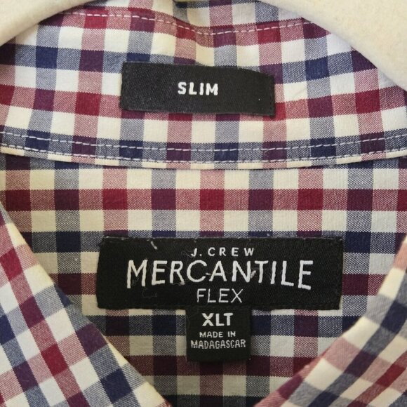 J.Crew Mercantile Flex Slim Lot of 2 Plaid Button Down Shirts Size XLT - Picture 9 of 10